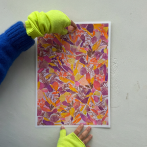 Illustration florale en risographie – édition limitée (A3, numérotée x15)